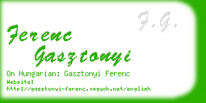 ferenc gasztonyi business card
